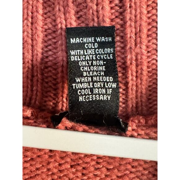 Y2K Wet Seal Pink Cable Knit Sweater Mini Dress Shawl Collar Cottagecore Tunic - Picture 6 of 6